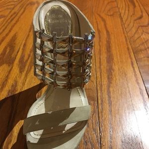 Rene Caovilla crystal platform slide